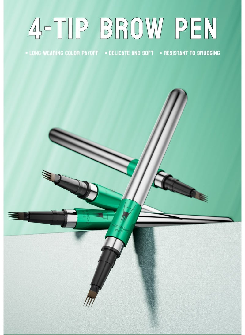 ZMDREAM Eyebrow Pencil 4-Tips , Long-lasting makeup,Waterproof,Beauty eyes Smudge Resistant,Benefit Soft Finish,kajal Brown - Image 3